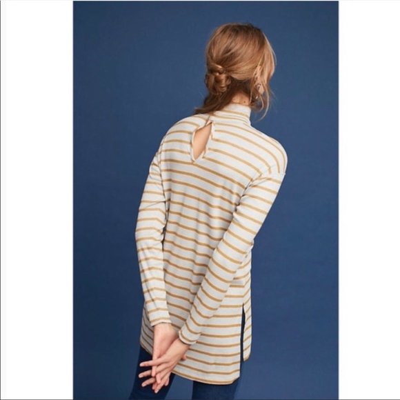 ANTHRO Vanessa Virginia Metallic Turtleneck Tunic XS - Picture 2 of 12